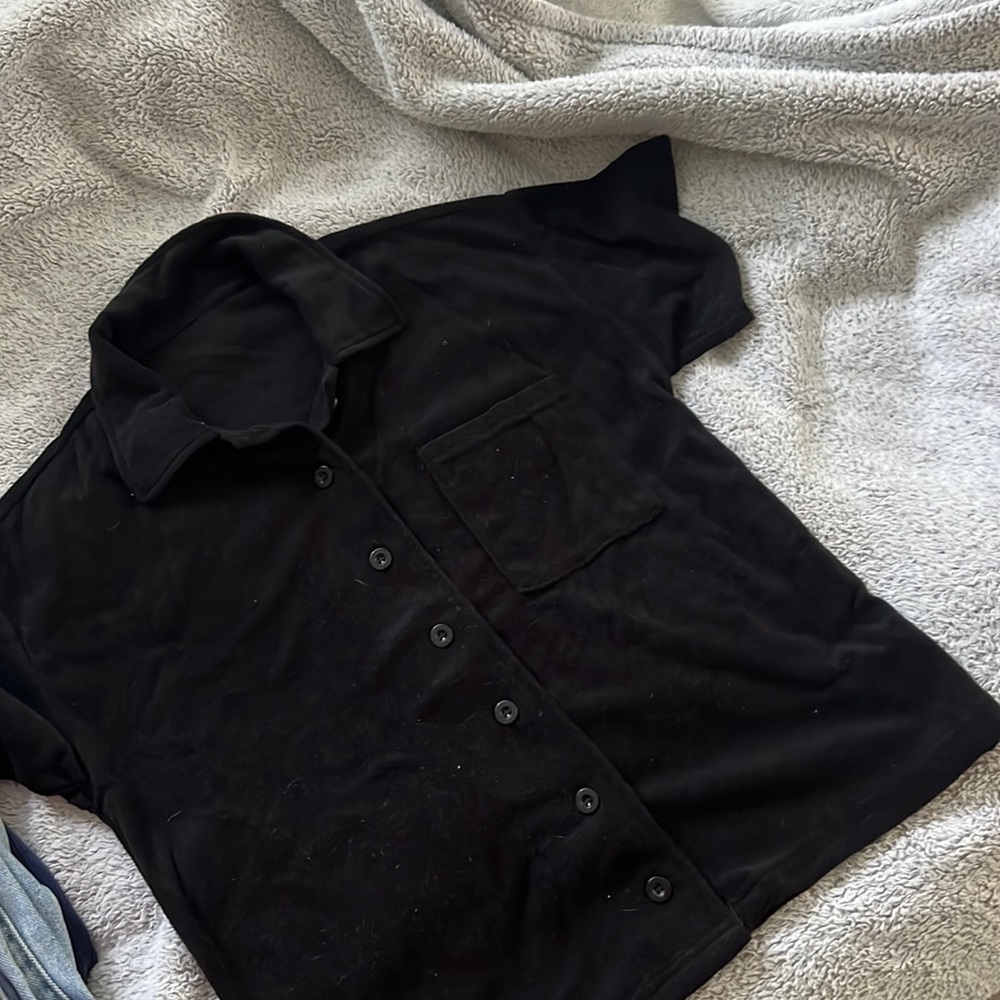 terry cloth button up